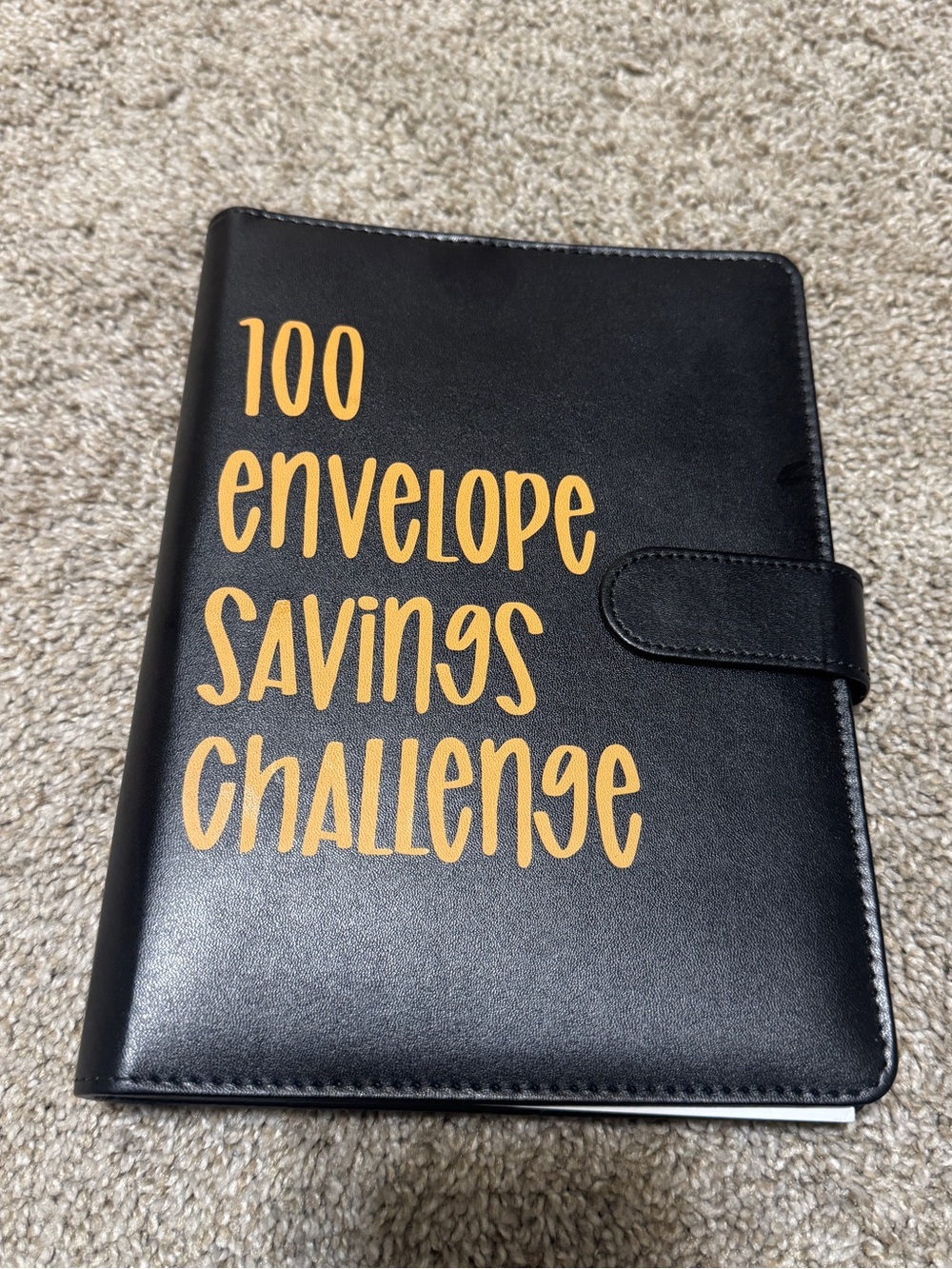 100 Envelope Savings Challenge Black/Gold Binder